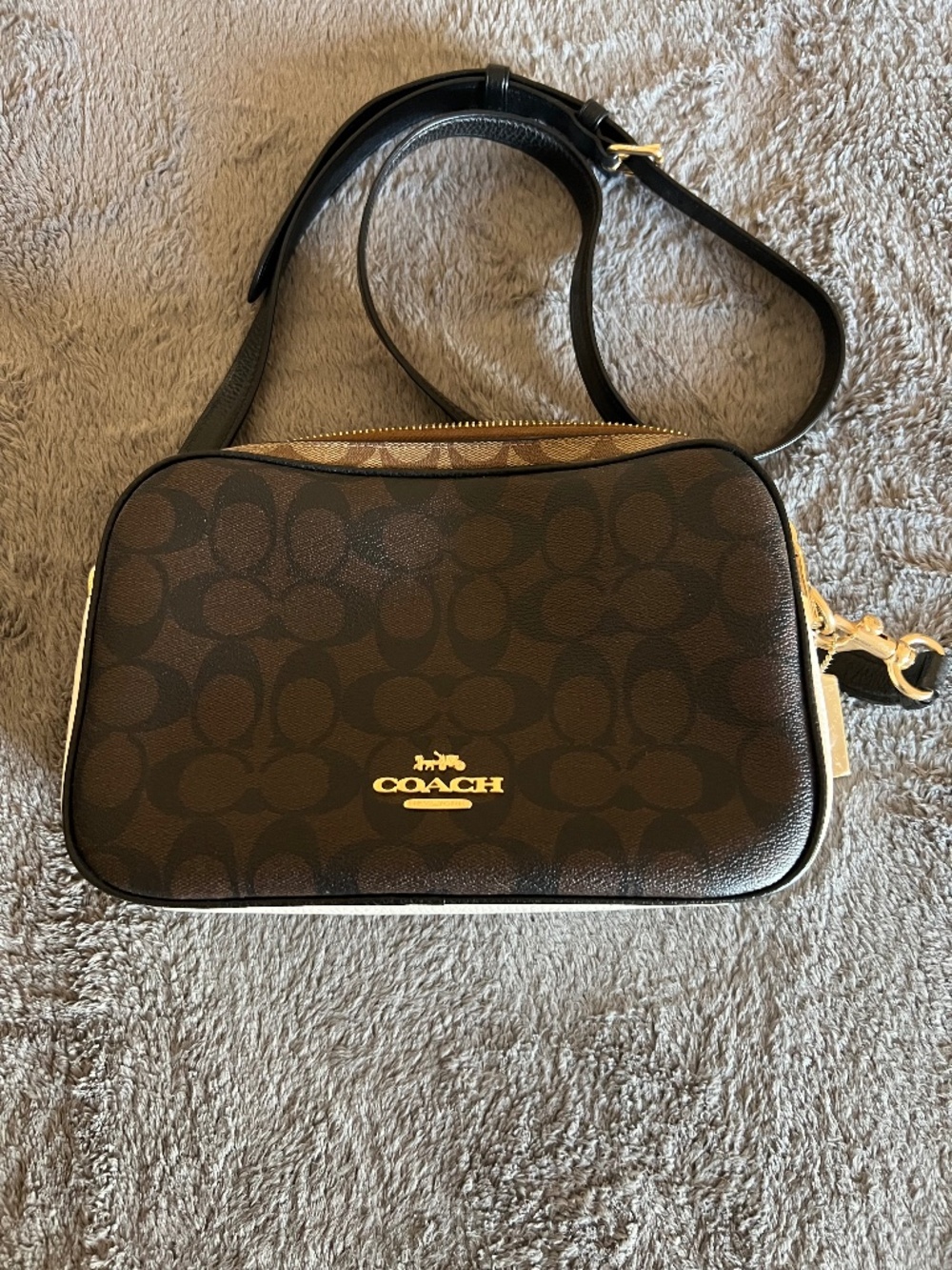 Coach Purse, Small, Like New, Brown, Tan, Cream